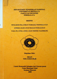 PENGARUH PELATIHAN TERHADAP PENINGKATAN KINERJA KARYAWAN BAGIAN PEMASARAN PADA PD. CITRA ANEKA ELEKTRONIK PALEMBANG