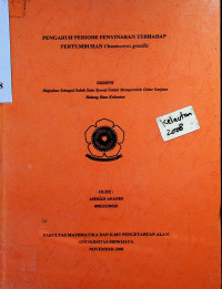 PENGARUH PERIODE PENYINARAN TERHADAP PERTUMBUHAN Chaetoceros gradlis