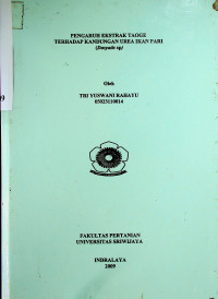 PENGARUH EKSTRAK TAOGE TERHADAP KANDUNGAN UREA IKAN PARI (Dasyatis sp)