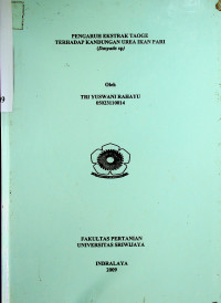 PENGARUH EKSTRAK TAOGE TERHADAP KANDUNGAN UREA IKAN PARI (Dasyatis sp)