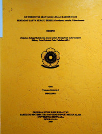 UJI TOKSISITAS AKUT (LC50) LOGAM KADMIUM (Cd) TERHADAP LARVA KERAPU BEBEK (Cromileptes alttvelis, Valenciennes)