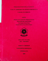 PERJANJIAN PENYEWAAN GUDANG PADA PT. (PERSERO) PELABUHAN INDONESIA II CABANG PALEMBANG