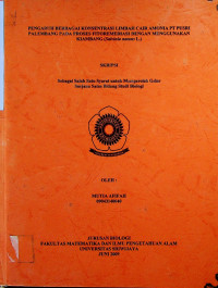 PENGARUH BERBAGAI KONSENTRASI LIMBAH CAIR AMONIA PT PUSRI PALEMBANG PADA PROSES FITOREMEDIASI DENGAN MENGGUNAKAN KIAMBANG (Salvinia natans L.)