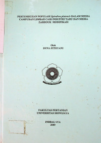 PERTUMBUHAN POPULASI Spirulina platensis DALAM MEDIA CAMPURAN LIMBAH CAIR INDUSTRI TAHU DAN MEDIA ZARROUK MODIFIKASI