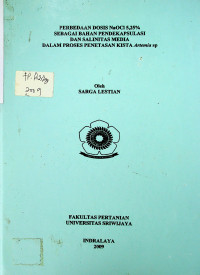 PERBEDAAN DOSIS NaOCl 5,25% SEBAGAI BAHAN PENDEKAPSULASI DAN SALINITAS MEDIA DALAM PROSES PENETASAN KISTA Artemia sp