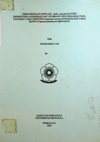 PERBANDINGAN POPULASI Aphis gossypii GLOVER (HOMOPTERA:APHIDIDAE) DAN KUMBANG COCCINELLIDAE PADA TANAMAN CABAI KERITING (Capsicum annum LINNAEUS) DAN CABAI RAWIT (Capsicum frustescens LINNAEUS)