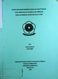 KAJIAN PENGARUH PEMBERIAN HIJAUAN PAKAN TERNAK YANG TERPAPAR LOGAM BERAT (Pb) TERHADAP POPULASI MIKROBA RUMEN SECARA IN VITRO