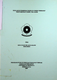 PENGARUH PEMBERIAN BIOPLUS CEMPE TERHADAP PERTUMBUHAN CEMPE PRA SAPIH