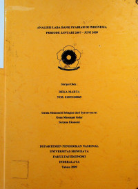 ANALISIS LABA BANK SYARIAH DI INDONESIA PERIODE JANUARI 2007-JUNI 2009