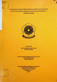 ANALISIS PENGARUH INVESTASI (PMA DAN PMDN) DAN FLUKTUASI NILAI TUKAR RUPIAH TERHADAP LAJU INFLASI DI INDONESIA PERIODE 1980-2008