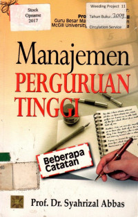 MANAJEMEN PERGURUAN TINGGI