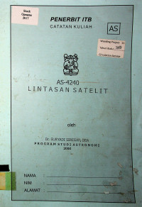 LINTASAN SATELIT: CATATAN KULIAH AS-4240