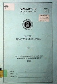 REKAYASA KEGEMPAAN: CATATAN KULIAH SI-7211