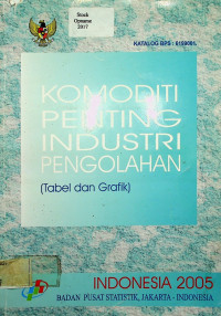 KOMODITI PENTING INDUSTRI PENGOLAHAN (Tabel dan Grafik): KATALOG BPS: 6199001