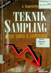 TEKNIK SAMPLING UNTUK SURVEI & EKSPERIMEN, EDISI BARU
