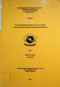 PENGARUH KINERJA PERUSAHAAN GO PUBLIC TERHADAP PERTUMBUHAN EKONOMI DI INDONESIA