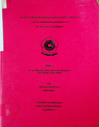 KAJIAN YURIDIS PERJANJIAN KERJA WAKTU TERTENTU PADA PT. HORISON PALEMBANG DAN PT. NOVOTEL PALEMBANG
