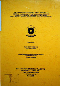 ANALISIS PENGARUH ECONOMIC VALUE ADDED (EVA), RESIDUAL INCOME, EARNING, OPERATIONAI, CASH FLOW DAN FREE CASH FLOW TERHADAP RETURN SAHAM (STUDI KASUS PADA PERUSAHAAN SEKTOR PERTAMBANGAN YANG TERDAFTAR DI BURSA EFEK INDONESIA PERIODE 2004-2008)