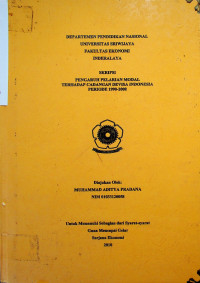 PENGARUH PELARIAN MODAL TERHADAP CADANGAN DEVISA INDONESIA PERIODE 1990-2308