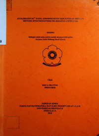 ANALISIS ION Fe2+ HASIL ADSORPSI KITIN DAN KITOSAN DENGAN METODE SPEKTROFOTOMETRI SERAPAN ATOM (SSA)