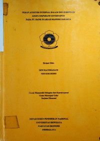 PERAN AUDITOR INTERNAL DALAM IMPLEMENTASI GOOD CORPORATE GOVERNANCE PADA PT. BANK SYARIAH MANDIRI JAKARTA