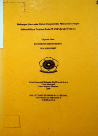 HUBUNGAN PENERAPAN SISTEM PENGENDALIAN MANAJEMEN DENGAN EFISIENSI BIAYA PRODUKSI PADA PT PUPUK SRIWIJAYA