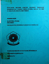 PENGARUH METODE CIRCUIT TRAINING TERHADAP PENINGKATAN VO2MAX SISWA PUTERA KELAS VII SMP N 2 BELITANG MULYA OKU TIMUR
