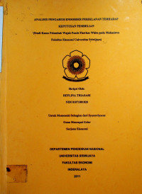 ANALISIS PENGARUH ENDORSER PERIKLANAN TERHADAP KEPUTUSAN PEMBELIAN (STUDI KASUS PELEMBAB WAJAH PONDS FLAWLESS WHITE PADA MAHASISWA FAKULTAS EKONOMI UNIVERSITAS SRIWIJAYA)