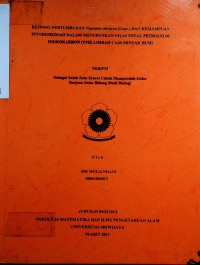 RESPONS PERTUMBUHAN Neptunia oleracea (Lour.) DAN KEMAMPUAN FITOREMED1ASI DAL AM MENURUNKAN NILAI TOTAL PETROLEUM HIDROKARBON (TPH) LIMBAH CAIR MINYAK BUMI