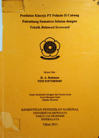 PENILAIAN KINERJA PT PELINDO II CABANG PALEMBANG SUMATERA SELATAN DENGAN TEKNIK BALANCED SCORECARD