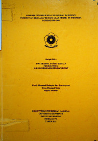 ANALISIS PENGARUH NILAI TUKAR DAN TABUNGAN PEMERINTAH TERHADAP HUTANG LUAR NEGERI DI INDONESIA PERIODE 1991-2009