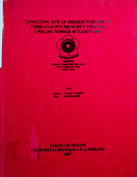 TANGGUNG JAWAB DIREKSI PERSEROAN TERBATAS (PT) MENURUT UNDANG-UNDANG NOMOR 40 TAHUN 2007