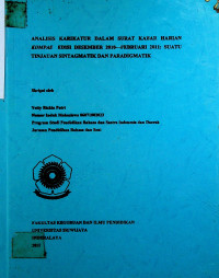 ANALISIS KARIKATUR DALAM SURAT KABAR HARIAN KOMPAS EDISI DESEMBER 2010—FEBRUARI 2011: SUATU TINJAUAN SINTAGMATIK DAN PARADIGMATIK