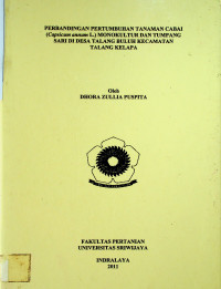 PERBANDINGAN PERTUMBUHAN TANAMAN CABAI (Capsicum annum L.) MONOKULTUR DAN TUMPANG SARI DI DESA TALANG BULUH KECAMATAN TALANG KELAPA