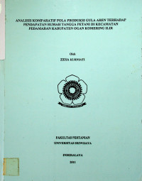 ANALISIS KOMPARATIF POLA PRODUKSI GULA AREN TERHADAP PENDAPATAN RUMAH TANGGA PETANI DI KECAMATAN PEDAMARAN KABUPATEN OGAN KOMERING ILIR