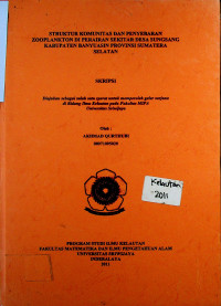 STRUKTUR KOMUNITAS DAN PENYEBARAN ZOOPLANKTON DI PERAIRAN SEKITAR DESA SUNGSANG KABUPATEN BANYUASIN PROVINSI SUMATERA SELATAN