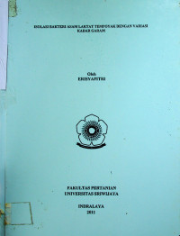 ISOLASI BAKTERI ASAM LAKTAT TEMPOYAK DENGAN VARIASI KADAR GARAM