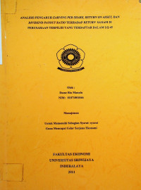 ANALISIS PENGARUH EARNING PER SHARE, RETURN ON ASSET, DAN DIVIDEND PAYOUT RATIO TERHADAP RETURN SAHAM 20 PERUSAHAAN TERPILIH YANG TERDAFTAR DALAM LQ 45