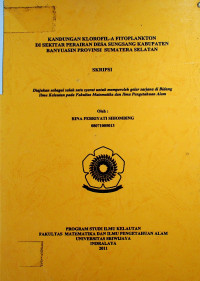 KANDUNGAN KLOROFIL-A FITOPLANKTON DI SEKITAR PERAIRAN DESA SUNGSANG KABUPATEN BANYUASIN PROVINSI SUMATERA SELATAN