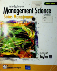 Introduction to Management Science: Sains manajemen, Eighth Edition, buku 1