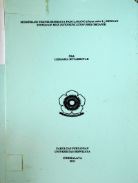 MODIFIKASI TEKNIK BUDIDAYA PADI LADANG (Oryza sativa L.) DENGAN SYSTEM OF RICE INTENSIFICATION (SRI) ORGANI