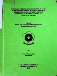 HUBUNGAN INDEKS MASSA TUBUH DENGAN LAMA WAKTU TIDUR MALAM PADA MAHASISWA PENDIDIKAN DOKTER UMUM NON REGULER FAKULTAS KEDOKTERAN UNIVERSITAS SRIWIJAYA ANGKATAN 2009-2011