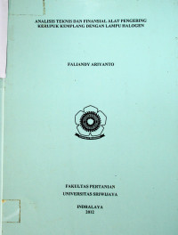 ANALISIS TEKNIS DAN FINANSIAL ALAT PENGERING KERUPUK KEMPLANG DENGAN LAMPU HALOGEN