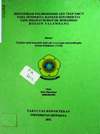 IDENTIFIKASI POLIMORFISME GEN VEGF 936C/T PADA PENDERITA KANKER KOLOREKTAL YANG DIRAWAT DI RSUP DR. MOHAMMAD HOESIN PALEMBANG