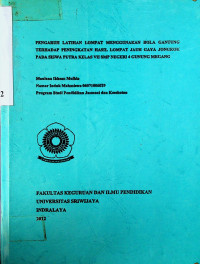 PENGARUH LATIHAN LOMPAT MENGGUNAKAN BOLA GANTUNG TERHADAP PENINGKATAN HASIL LOMPAT JAUH GAYA JONGKOK PADA SISWA KELAS VII SMP NEGERI 4 GUNUNG MENGANG