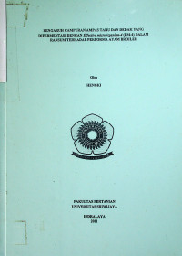 PENGARUH PENAMBAHAN AMPAS TAHU DAN DEDAK YANG DIFERMENTASI DENGAN Effective microorganism-4 (EM-4) DALAM RANSUM TERHADAP PERFORMA AYAM BROILER