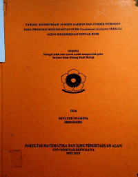 VARIASI KONSENTRASI SUMBER KARBON DAN SUMBER NITROGEN PADA PRODUKSI BIOSURFAKTAN OLEH Pseudomonas alcaligenes SEBAGAI AGENS BIOREMEDIASI MINYAK BUMI.