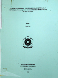 PENGARUH PEMBERIAN PUPUK CAIR PADA RUMPUT GAJAH TAIWAN (Pennisetum purpureum schumach) TERHADAP KECERNAAN SECARA IN VITRO