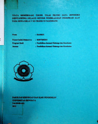 UPAYA MEMPERBAIKI TEKNIK TOLAK PELURU GAYA ORTODOKS (MENYAMPING) MELALUI METODE PEMBELAJARAN MODIFIKASI ALAT PADA SISWA KELAS V SD NEGERI 52 PALEMBANG