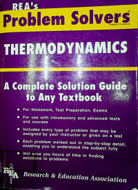 REA's Problems Solvers THERMODYNAMICS : A Complete Solution Guide to Any Textbook